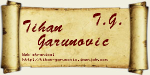 Tihan Garunović vizit kartica